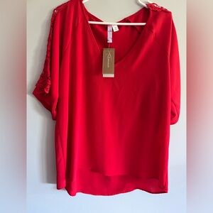Francesca Elegant Red Blouse size Medium